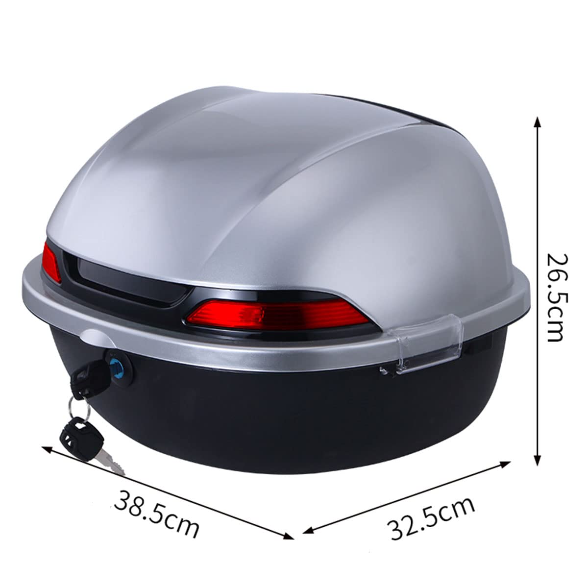 Coffre arrière Universel pour Moto étanche 35L, Coffre arrière Anti-poussière avec réflecteur de Nuit et Dossier, pour Scooter électrique, 39 x 33 x 27 cm,A
