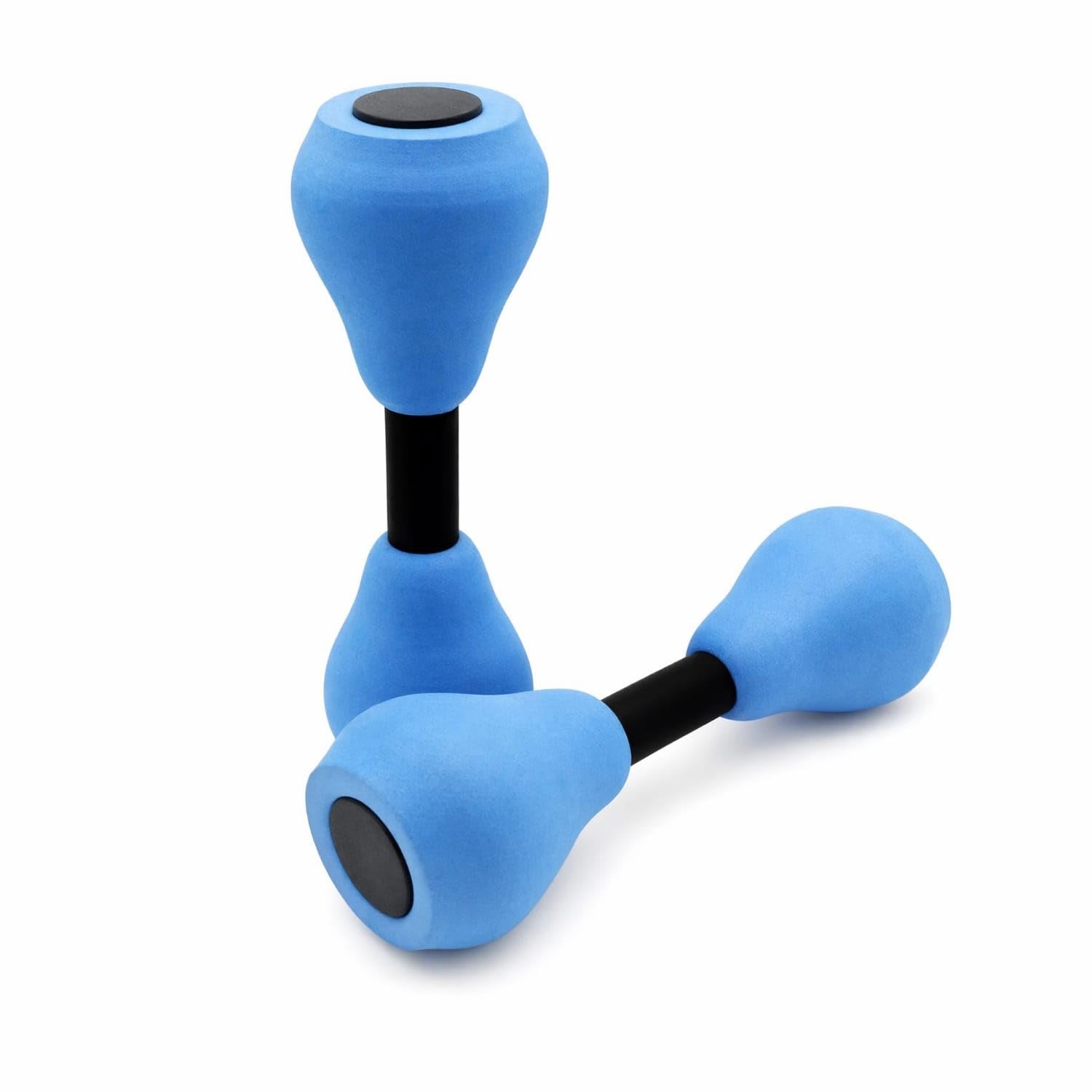 EVA Soft Water Dumbbells eco Friendly Pool Dumbbells High-Density Water Exercise Floats Ergonomic for Beginners, Swimmers, Kids, Swim Practice, Blue Black Buckle-picture-11