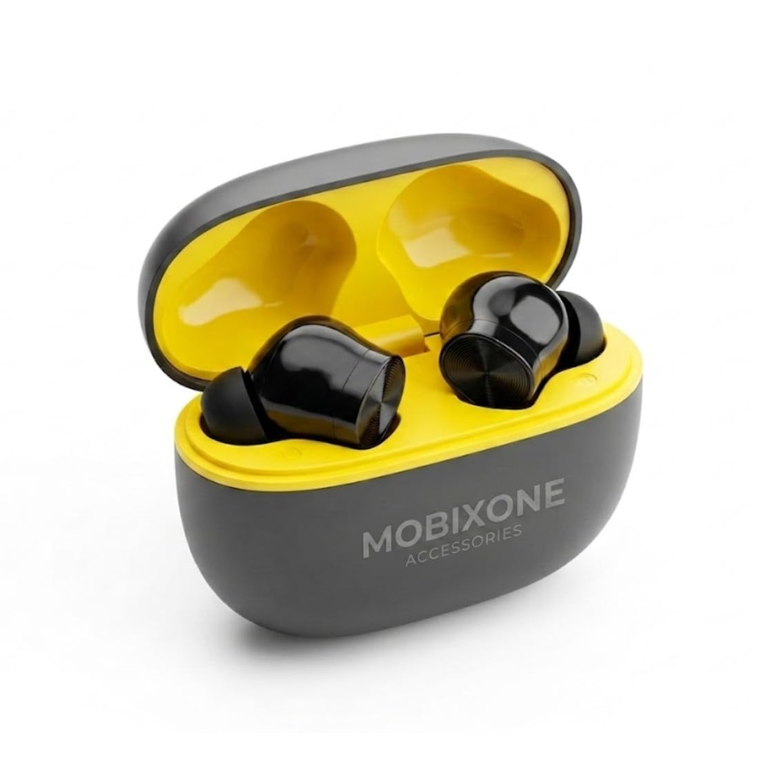 TWS Wireless Bluetooth Earbuds with Charging Case, in-Ear Stereo Earphones, Touch Control, Deep Bass, Built-in Mic for Calling, Black & Yellow-image-36