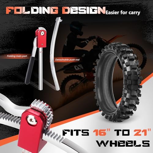 Image of Dirt Bike Tire Changing Tool Kit Complete Package for Motocross, Enduro, Dirt Bikes 16 inch to 21 inch Wheels, Includes 15 /17 /20 /25mm Axles, Colorful