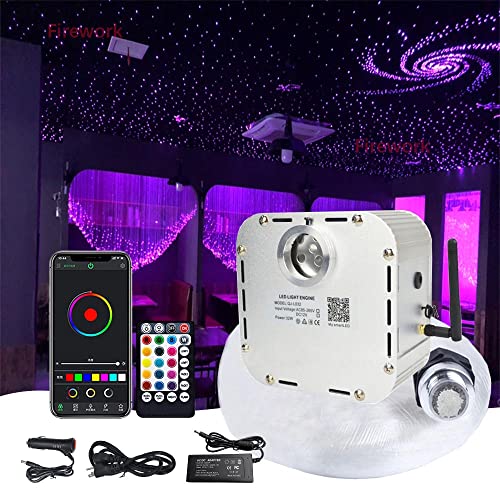 Top 10 Best Starlight Headliner Kit That Your Car Must Have 2 32W Twinkle Starlight Headliner Kit, 800pcs Mixed 13.1ft/4m Fibre Optic Lights Star Ceiling Light, RGBW Sound Sensor Light Source with Music+APP+Remote Control for Home & Car Ceiling Headliner Décor