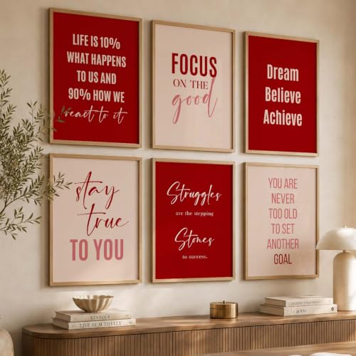 Image of kotart - Quotes Frames for Wall Decor - Motivational Photo Frame for Wall Decoration - Quotes Wall Poster with Frame for Room and Office - Set of 6 (13x17, G)