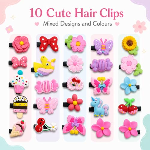 Image of 134 Pcs Hair Accessories for Kids Girls | Cute Baby Hair Clips, Theme Clips, Mini Claw Clips & Rubber Bands Combo | Hair Accessories for Baby Girl | Kids Hair Clips Set | Mixed Designs