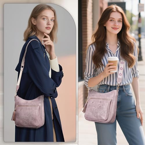 Medium Crossbody Bags for Women Trendy, Women's Butterfly Shoulder Handbags with Tassel2