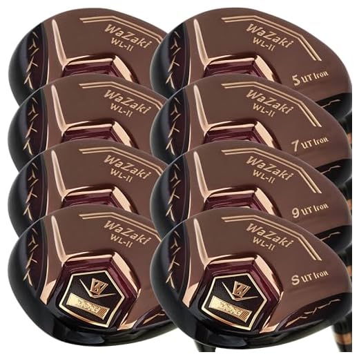 Japan WaZaki Hybrid Iron Set USGA R A Rules Golf Club,Copper Finish,4-SW,with Covers,WLIIs Model,Mens Regular Flex,65g Graphite Shaft,Standard Length,Pack of 8