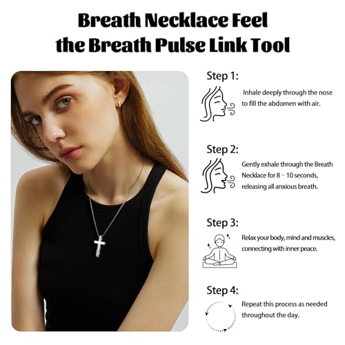 Breathing Necklace Stop Smoking Aids that Work Stainless Steel Cross with Black Faith Scripture Stylish Portable Unisex Gift for Meditation, Stress Relief, Mindfulness2