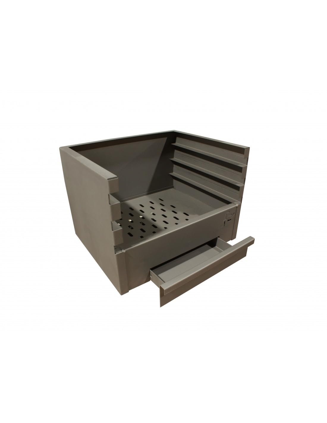 Barbacoa, Cajón Barbacoa Rectangular con parilla a 3 alturas, barbacoa de leña y carbón (80x41x36CM)