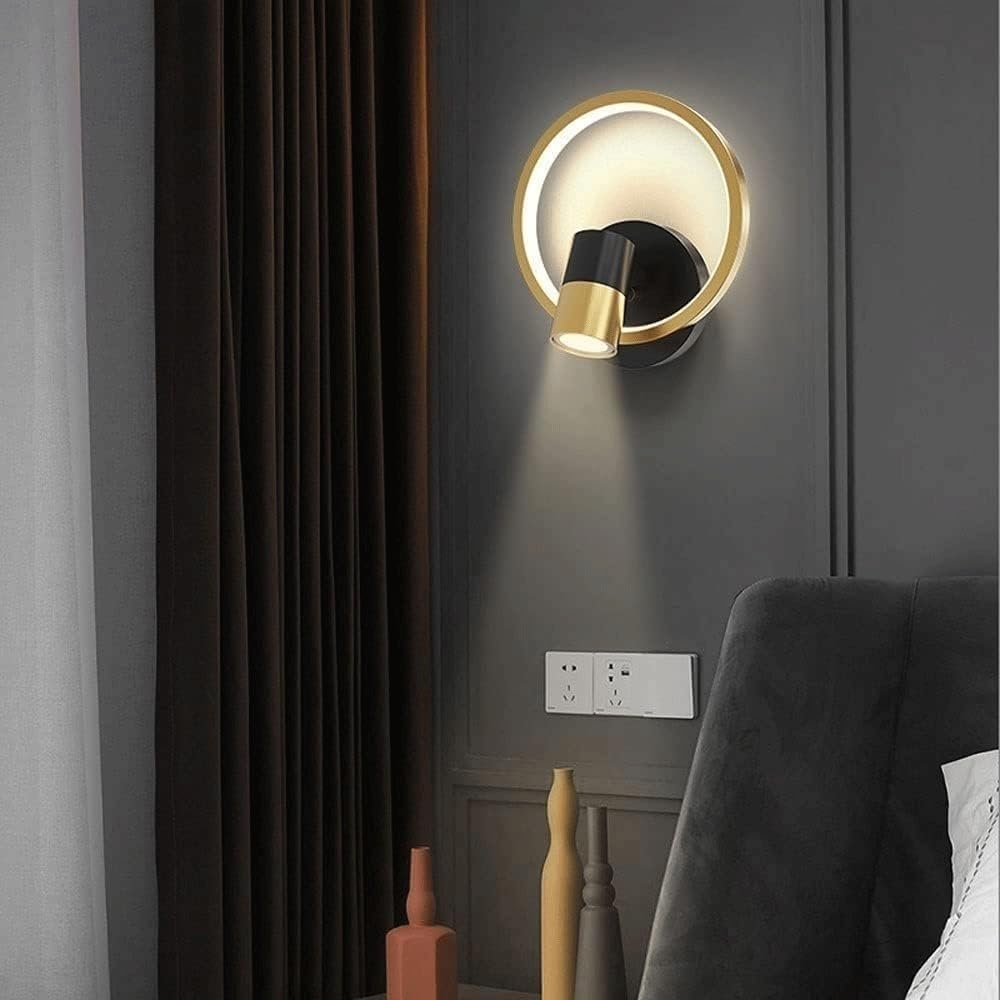Lámparas de Pared para Dormitorio, luminosidad Ajustable, LED, Foco de Pared Ajustable, Metal, giratorias, para mesita de Noche, Dormitorio y Sala de Estar.