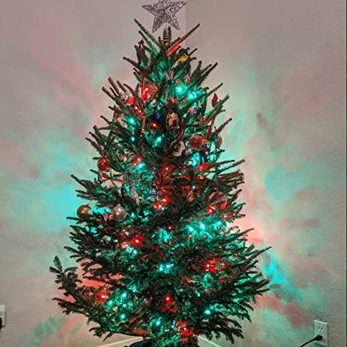 Image of Dazzle Bright Red and Green Christmas String Lights, 300 LED 100 FT Connectable Waterproof String Lights Green Wire with 8 Modes, Xmas Vintage Decorations for Indoor Outdoor Party Yard Garden Decor