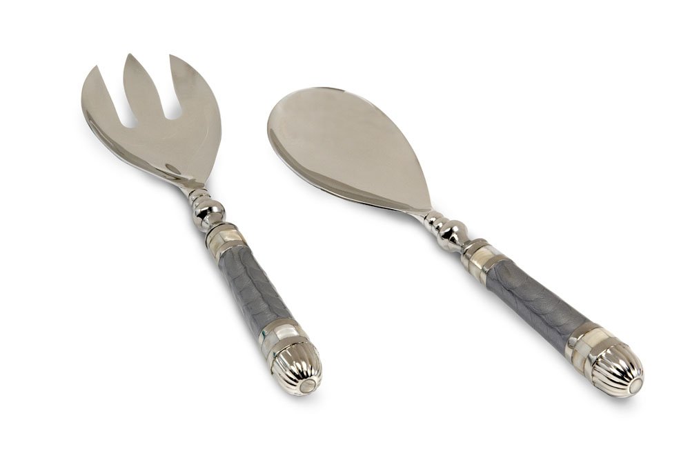 Julia Knight Classic Salad Serving Set, One Size, Platinum