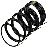 Belle Vous Schwarzer Aludraht zum Basteln (5er Set) - 1/1,5/2/2,5/3 mm-5 m Rollen-Flexibler Basteldraht Schwarz für DIY Schmuck,Künstlerisches Blumenhandwerk,Perlenstickerei & Modellbau