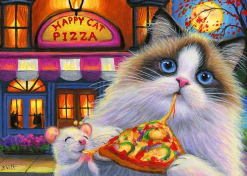 Ravensburger Happy Cat Pizza - Rompecabezas de 35 Piezas para Niños con Diseño Atractivo y Diversión Familiar miniatura 1