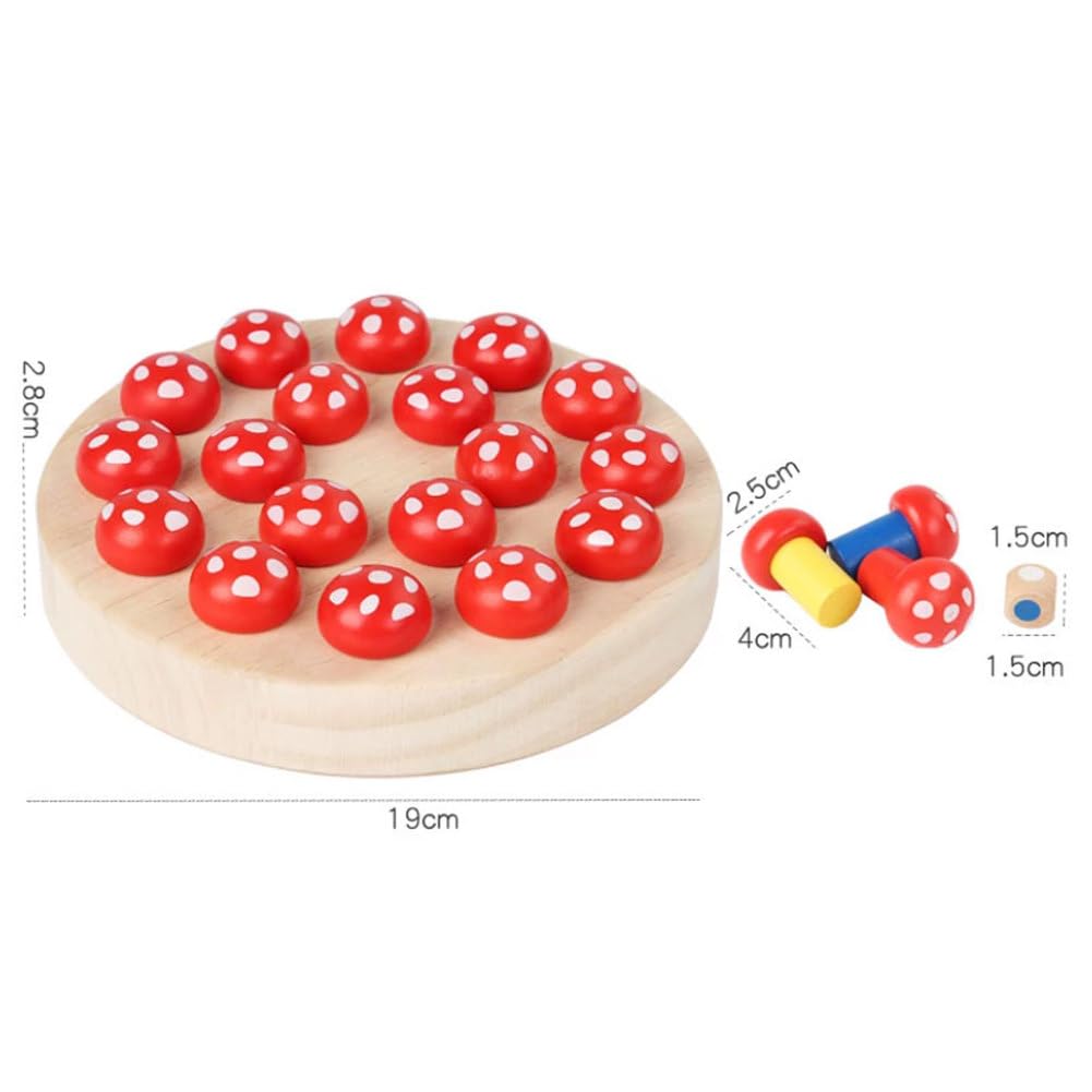 Montessori 2-in-1 Holzspielzeug Pilz- und Karotten-Zuordnungsspiel | Farb-Memory-Brettspiel, Konzentrationstraining Sensorisches Spielzeug, Eltern-Kind Interaktives Pädagogisches Tischpuzzle