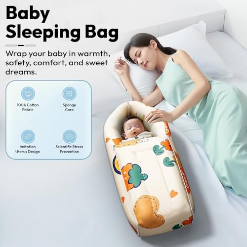 Image of StarAndDaisy 2-in-1 Baby Sleeping Bag with Mosquito Net for Newborn - Soft & Breathable Cotton Sleeping Sack Cum Wrapper /Foldable Bag for Baby Protection /Infant (0-12 Months) (Rainbow Print)