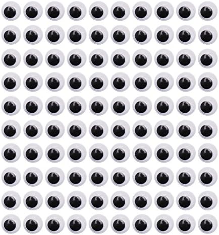 CCINEE 1000 Pieces 10mm Round Wiggly Toy Eye Googly Eyes with Self-adhesive