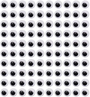 CCINEE 1000 Pieces 10mm Round Wiggly Toy Eye Googly Eyes with Self-adhesive