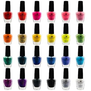 SHANY Cosmopolitan DIY Nail Polish set – Nail Lacquer Quick Dry, Full Size, Vibrant, Colorful, Trendy, Glitter, Glossy, Metallic, Matte Nail Art Nail Shades – 24 Colors Nail Polish Bulk