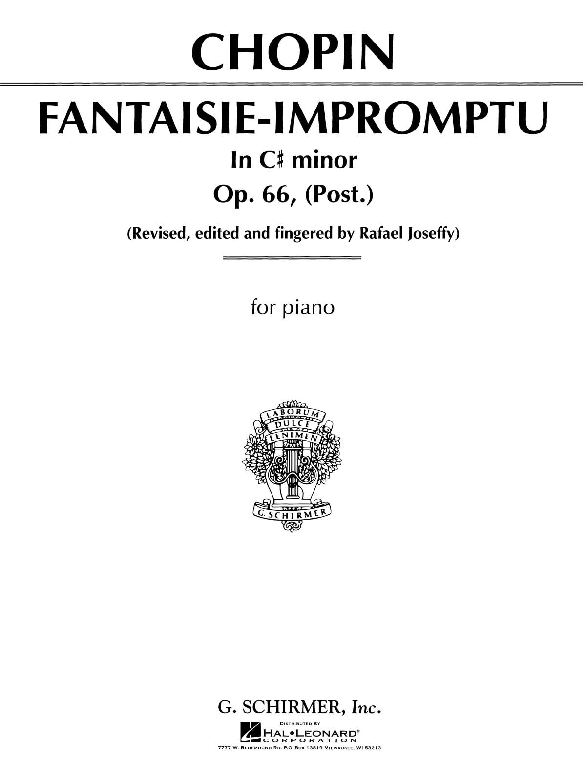 Frederic Chopin Fantasie Impromptu In C Sharp Minor Op.66 (Piano) Pf
