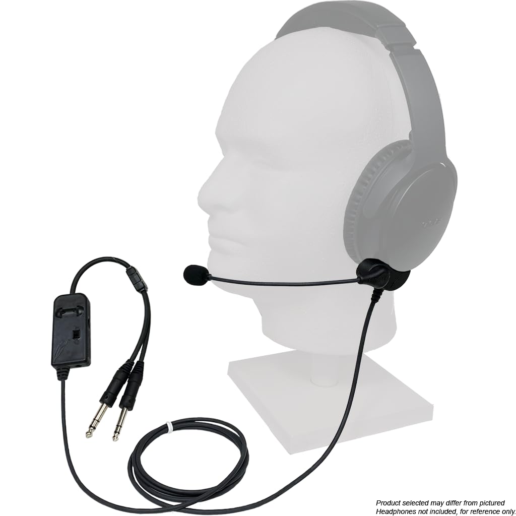 UFLY MIKE Harmony Base Sistema de aviación | Micrófono estándar, adaptador de enchufe doble, compatible con auriculares Bose QC45 | Construido a mano en los Estados Unidos