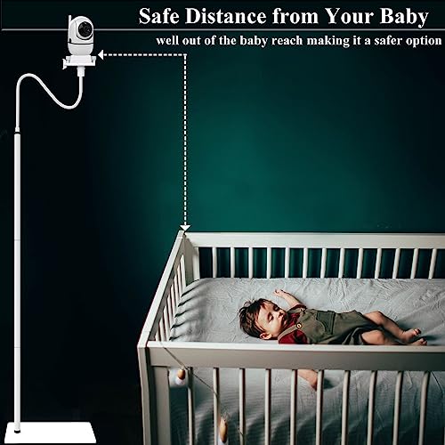 Derebir Baby Monitor Floor Stand Holder Flexible Baby Camera Mount Holder Compatible with Philips Avent/GHB/Hellobaby/Blemil/Momcozy/litokam/jeeber/eufy/BOIFUN 6T/Comfyer Baby Camera (68.8 inch) - Image 3