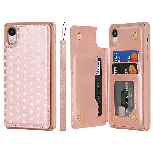 Étui cuir PU pour iPhone XR avec double fermoir magnétique Cavor