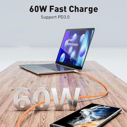 Image of USB Type C Cable 3 A 1 m Nylon Braided 3FT 60W PD Type C to Type C Port USB Universal Fast Charging (Compatible with Iphone 15 /16 /17 Pro /Pro max /17 Air / 16e /15 /16 plus, & all compatible devices