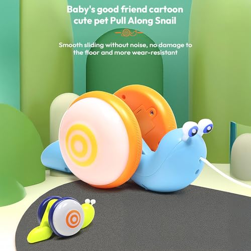 Image of StarAndDaisy Snail Tune Musical Pull-Along Toy for Baby |Lights, Music & Smooth Wheels | Safe Design Injury-Free Edges | Enhances Sensory, Auditory & Motor Skills 12+ Months Kids.