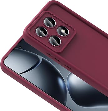 Coverzone Xiaomi 14T ile uyumlu Kılıf Parlak Tek Renkli Yüzey Dayanıklı Malzeme & Tam Koruma Redolent Kılıf Ergonomik Kavrama Kolay Erişim Kapak Pembe