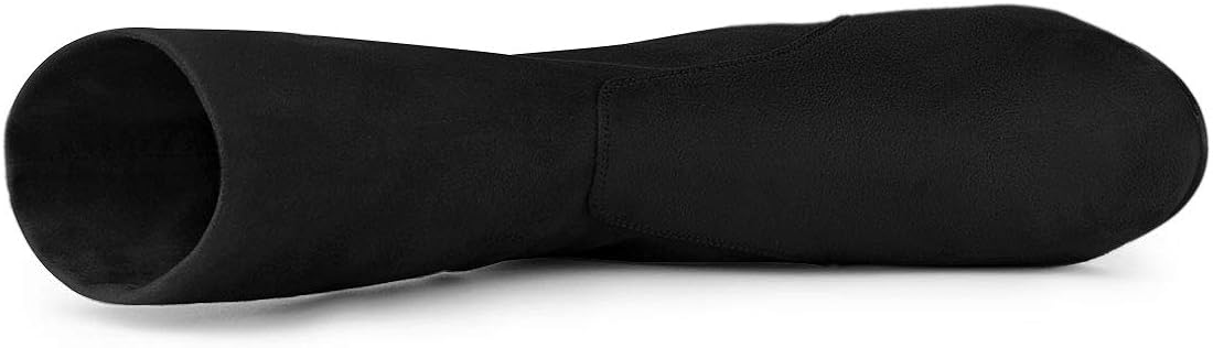 Allegra K Women's Rounded Toe Block Heel Foldable Ankle Boots 6 Black