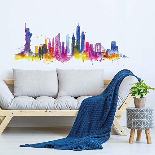 kina - UVCD0058 Autocollants Muraux Stickers Ville Gratte-ciel Statue de la liberté New York - Décoration Murale Salon Cuisine Chambre Entrée