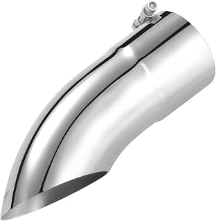 Upower Turn Down Exhaust Tip 4 Inch Inlet 4" Outlet Diameter 12" Long Stainless Steel Bolt On Diesel Muffler Tip