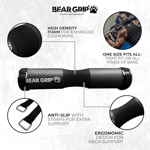 BEAR GRIP - Bilanciere squat pad, professionale