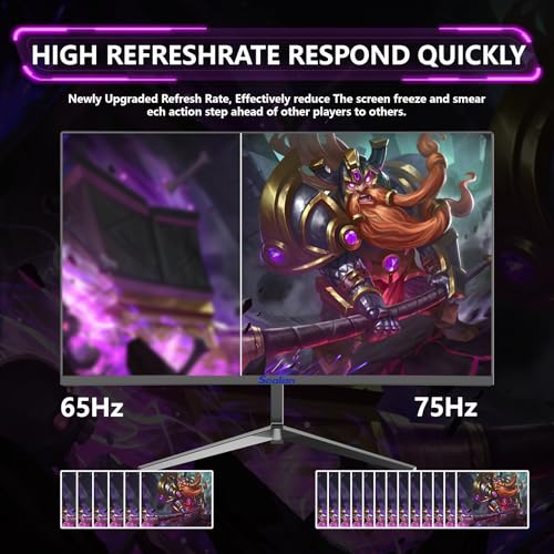 Sealan 24 Inch Curved Monitor 16:9 Aspect Ratio 75HZ FHD LED Display 99% sRGB - Thin Bezel Design - Eye-Care Technology - HDMI VGA Connectivity - Image 5