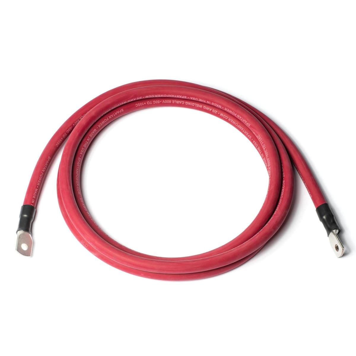 Spartan Power Cavo batteria SpartanFlex rosso da 6 piedi 4/0 AWG con terminali ad anello da 3/8"