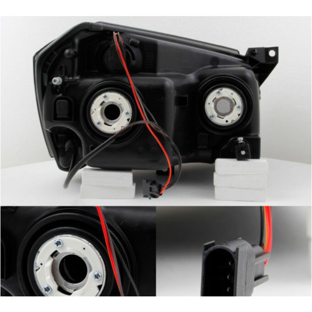 YIZISECCE 2pcs Headlight Left Right Side Smoked Lens Black Housing Smoke Headlights for Dodge for Magnum R/T/SE/SXT 05-07 & SRT8 06-07 4806059AE CH2502166 125-8576