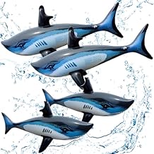 4PCS Inflatable Shark Pool Balloon, 33 Inch Shark Party Decorations for Birthday Pool Christmas, Party Favors Supplies Gift for Adults