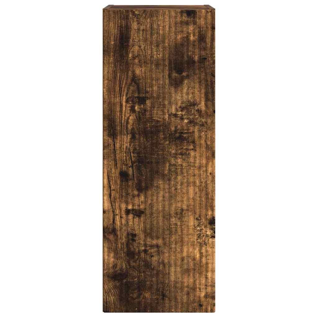 Set 2 Mobili TV da Parete RovereFumé Legno Ingegnerizzato | Consolle sospesa salvaspazio per il soggiorno con ante a ribalta e ripiani interni per organizzare i dispositivi.