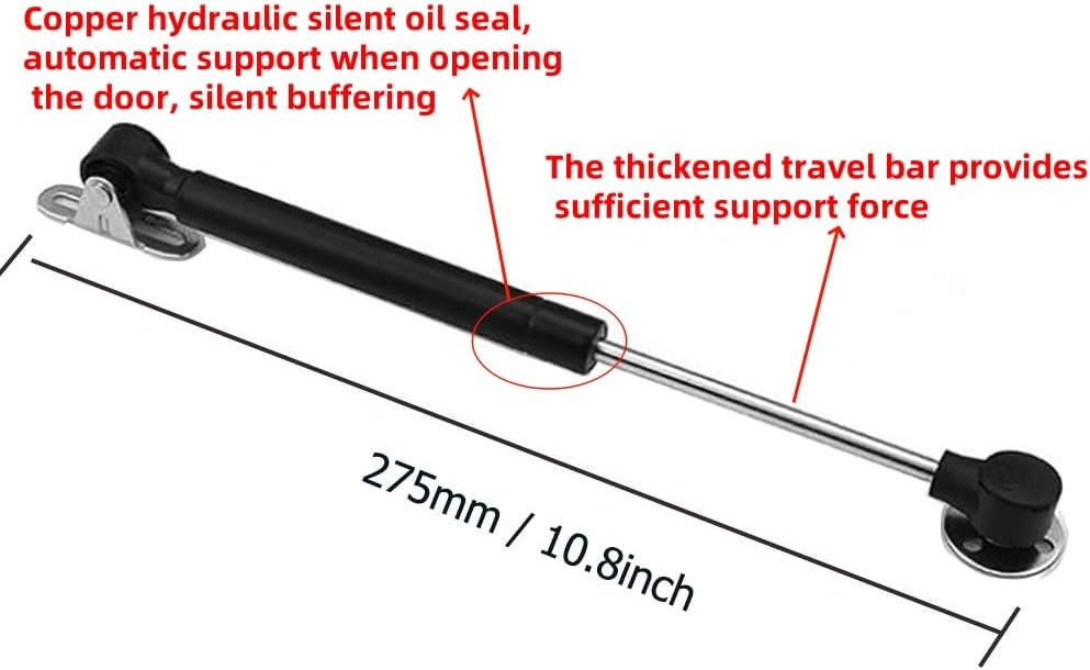 80N Hydraulic Gas Struts 6Pcs, Soft Close Lid Support for Cabinets & Furniture, 10 Inch Length Gas Spring Lift for Doors, RV, and Storage Box with Screws