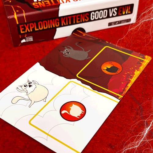 Asmodee - Exploding Kittens - Good vs Evil, Spielkarten mit explosiven Katzen und Neuer Kampf zwischen Gut und Böse, Brettspiel, 7+ Jahre… – Ansicht 5
