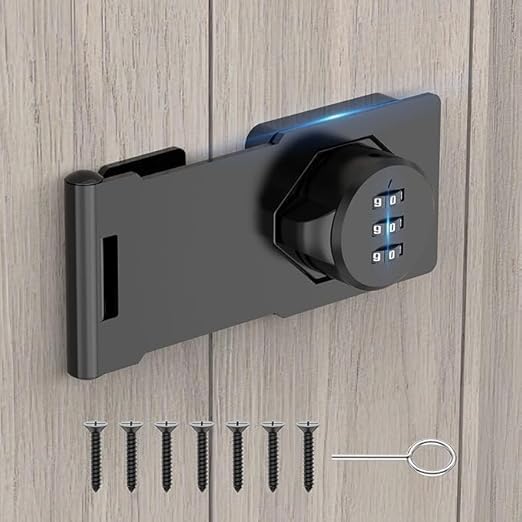 MotiBa Number Combination Password Lock for Door,Cabinet, Wardrobe Locker | Household Security Combination Latch Lock for Locker, Fence, Bathroom Cabinet Password Locks, Combination Lock with Screws.-image-14