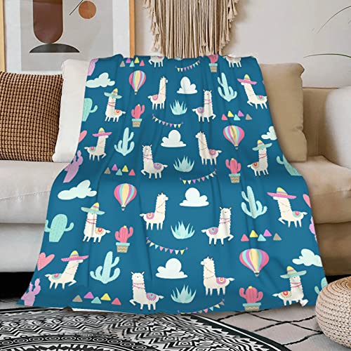 Alpaca Llama Blanket Super Soft Cozy Cute Llama Blankets Llama Gifts For Women Llama Cactus Decor For Couch Bed Lightweight And Durable 40"X50"For Kids/Child #TOP27