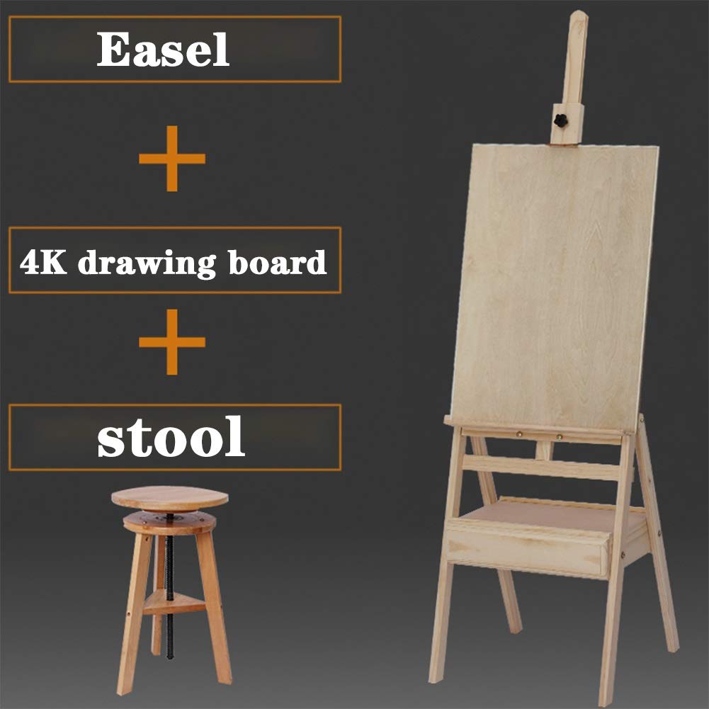 Studio Arts Craft Artist ekspozycyjna sztaluga półka do przechowywania sztalugi na talerze tablica (sztaluga + stołek)
