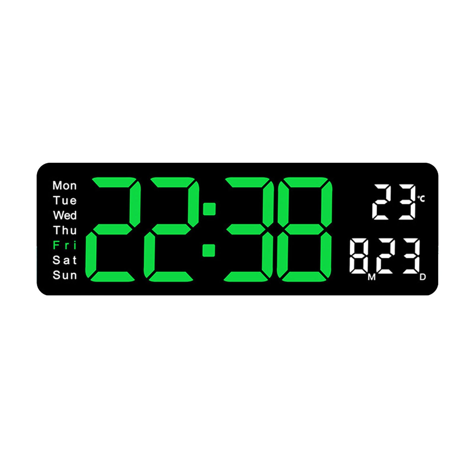 Hsioluted Colorful Wall Clock Electronic Alarm Clock for Bedroom with Date/Temperature Display for Minimalists Multiple Function