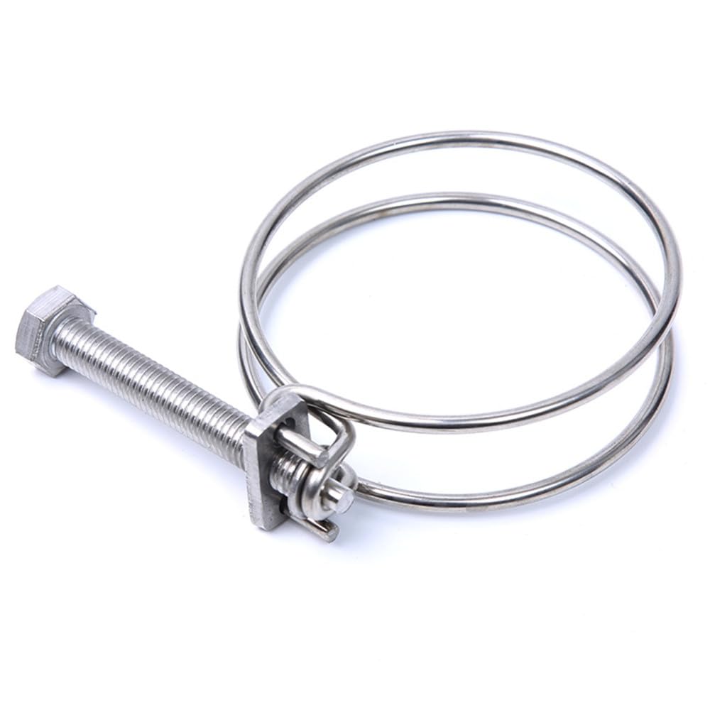 pezzo in acciaio inossidabile 304 a doppio filo per gola, fascetta per tubo flessibile, regolazione della clip che tiene il fissaggio dell'acqua, fascetta per tubo in gomma, ID 16-100 mm, ID 40,45 mm