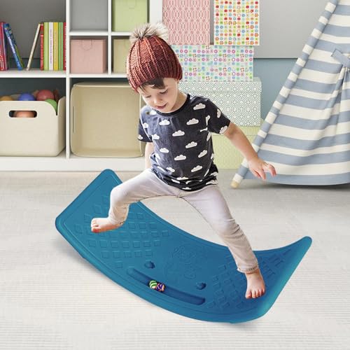 Hujinkan Curved Balance Board Kids, Toddler Rocker Wobble Board,Open Ended Curvy Rocking Seesaw - Balance Training Equipment For Boys, Girls. Children, Kids, Hold Up To 25Kg For Indoor Use - Image 4