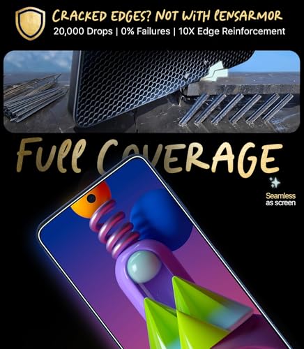 Image of Lensarmor Compatible with Samsung Galaxy M51 Screen Protector (1 Pack) - Premium 9H Tempered Glass, Military-Grade Protection, HD Clear Display, Anti-Fingerprint & Case-Friendly Fit
