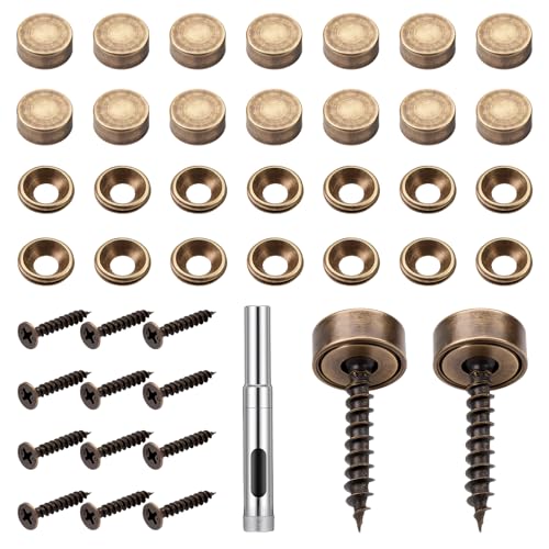 Sets De Tornillos Decorativos De Latón Con Tapas, 16 Piezas miniatura 1