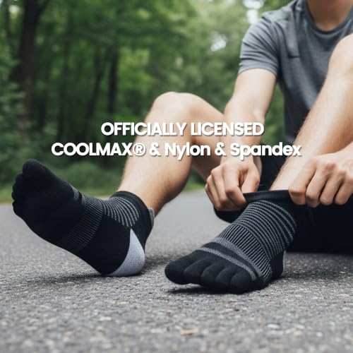 Image of COOLMAX Running Toe Socks, Cushioned, Athletic Ankle, Men Women