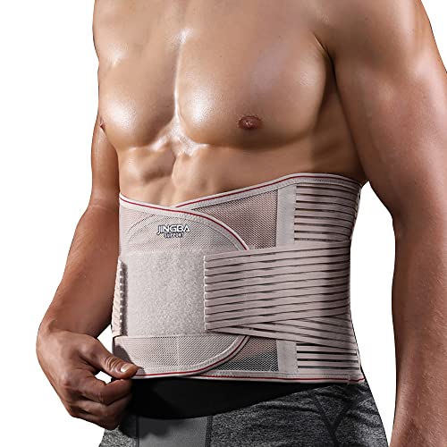 JINGBA Waist back support -Adjustable Back Waist Support Belt - Relief for Back Pain, Herniated Disc, Sciatica, Scoliosis and more! fitness sports Waist back support belts… (XXL)