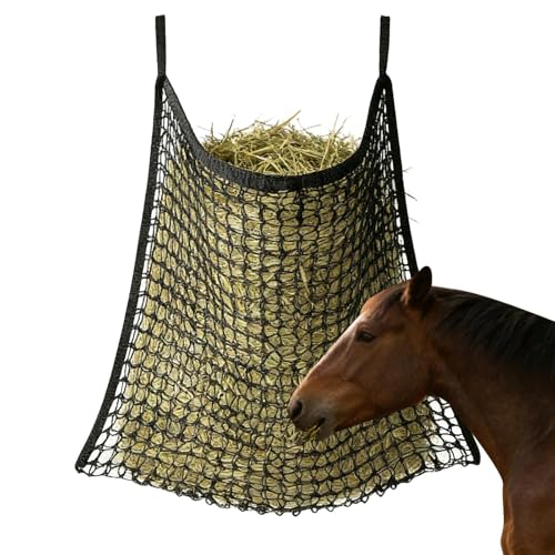 Mimoqk Bolsas de Heno para Caballos,Bolsa con Agujeros de Malla de Gran Capacidad Fácil de Llenar - Alimentador De Heno Caballos,Para Mejorar La Digestión De Las Cabras Ovejas Mulas Establo Remolque
